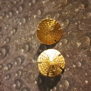 Goldtone Sand Dollar Clip Earrings